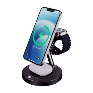 Station de charge sans fil WECENT Y888 3 en 1 pour téléphone, écouteurs et montre