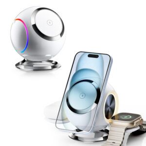Chargeur sans fil pliable WECENT W368 3 en 1 au design capsule