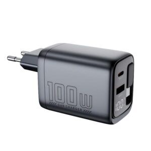 WEX100S 100W 着脱式ケーブル搭載GaN充電器(電力表示付き)